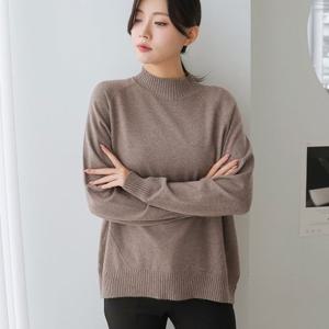[옷자락][다잇템] 여자 슬릿 폴라 래글런니트 가을컬러 컷아웃