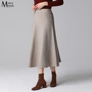[더블유쇼핑][모리모리스(Morry Morris)] 플레어 롱 니트 스커트