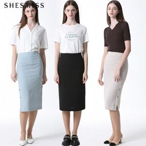 [르오트]뒷밴딩 사이드버튼 H라인 스커트_18423623_588586