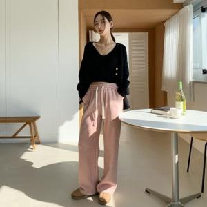 [다잇템][다잇템] 여자 넓은 FW 고무줄 H라인 트랙수트 융기모