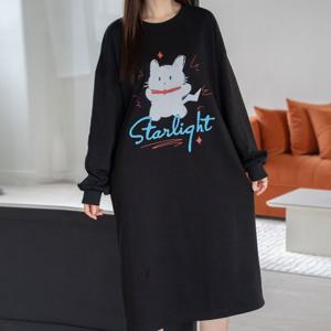 [나야홍]빅사이즈 509 큐티캣데일리박시원피스 DLIV237