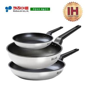 [키친아트] 메이져(IH) 삼중바닥 코팅후라이팬3종(A)SET(20+28+28궁)