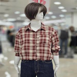 ab.f.z 세이브존09 스트링 체크 블라우스 afnz4b35j