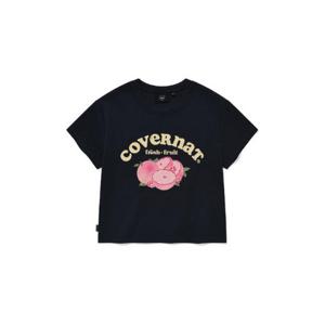 커버낫반팔티 JQS CO2402ST78-NA 우먼 크롭 프루트 티셔츠 Navy