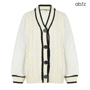 [ab.f.z] 퀼팅 믹스 꽈배기 니트 가디건 점퍼 (AFX4HU32A)