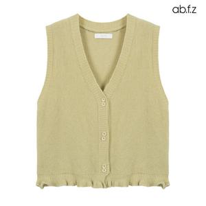 [ab.f.z] 프릴 밑단 브이넥 니트 베스트 (AFX4HV35A)