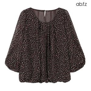 [ab.f.z] 패턴 밑단 셔링 쉬폰 블라우스 (AFX3GB37A)