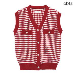 [ab.f.z] 하운드 패턴 포켓 니트 베스트 (AFX4ZV31A)