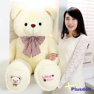[나만의 자수 제작]뉴 러브유 러브스마일베어 곰인형 크림135cm