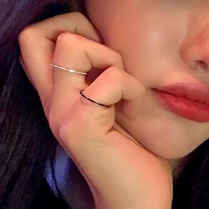 블랙 화이트 심플 라인 실반지 마디반지