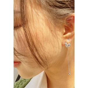 [그리니쉬 주얼리] 사랑은 뭅뭅 실버 귀걸이 silver 은 드롭 하트진주 롱귀걸이