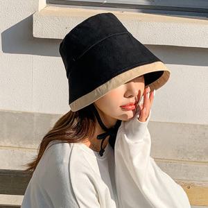 도지루 여성 넓은 양면 챙모자 벙거지 버킷햇