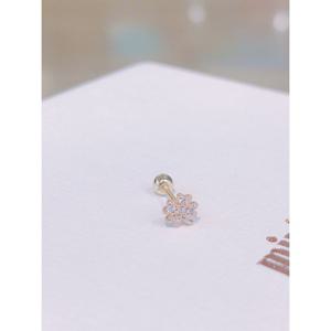 미니골드 14K [THANK YOU] 럭키 크로버 피어싱 ESWM4137