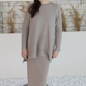 [바네사빈] 도톰 골지니트 니트스커트 set v00101