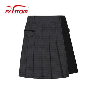 [팬텀] 여성 체크 배색 플리츠 큐롯 스커트 221C1PC390_BK