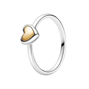 [판도라] 돔 골든 하트 반지 199396C00