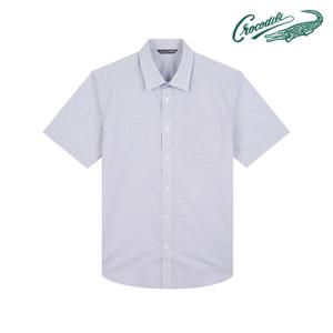 [크로커다일] 물방울 체크패턴 반팔 셔츠 CDAA9YS2407