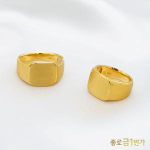 여자 남자 순금 반지 무광 사각  11.25g 커플링