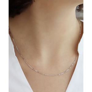 [스타일러스]N s리 플랫W(46cm)(18K)화이트골드 기본 체인목걸이 4095