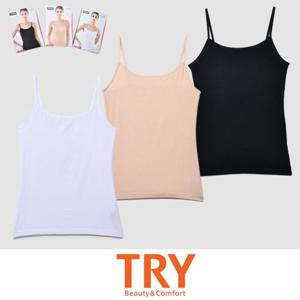 트라이 심플 베이직 여성 케미숄 끈런닝