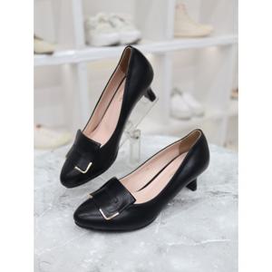 [블리아르]사각 장식 쿠션 미들힐 여성 펌프스 5cm BLMD66076