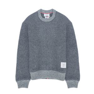 (명품) 톰브라운 울리 플리스 스트라이프 크루넥 스웨트