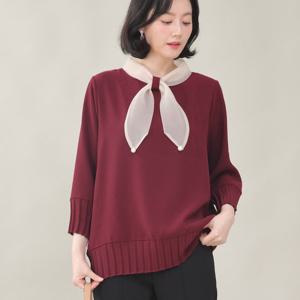 애비뉴투지 엄마옷 오간자 리본 진주 쉬폰 블라우스 B02424