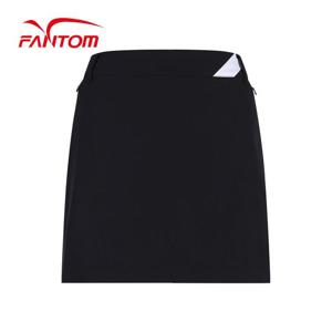 [팬텀] [가격인하] 여성 배색 트임 백 플리츠 큐롯 스커트 221D1PC394_BK