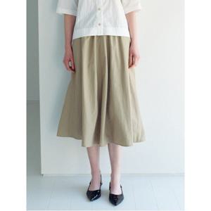 [Melissa] 허리 밴딩 셔링 A 라인 셋업 스커트  베이지 (ML4227A
