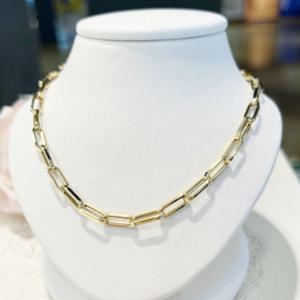 미니골드 14K 18K 심플 클립 체인 목걸이 NLEM4142