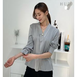 [휴드]로디 진주 새틴 블라우스
