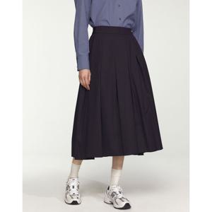 라움 여성  RAUM WOMEN SIGNATURE 네이비 단색 울혼방 밴딩스커트 RPSK3F905N2