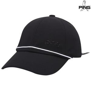 [핑골프][양말증정]여성 테잎 장식 뒷리본 볼캡 121D1CP052_BK