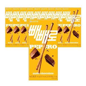 롯데제과 빼빼로 누드 초코 50g 10개