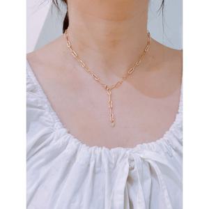 미니골드 14K 오블리크 클립 목걸이 NTRS4098