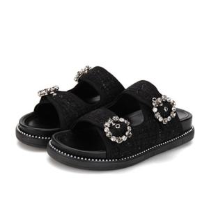 [바바라(슈즈)]보석장식 발편한 샌들 뮬_BBF306BB