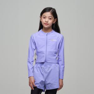 [내셔널지오그래픽 키즈] K242GRG610 여아 크롭 집업 래쉬가드 LAVENDER