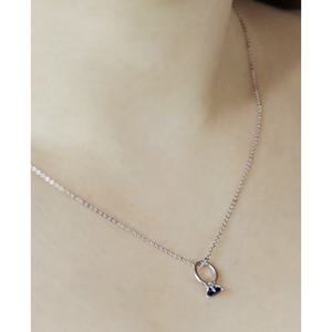 [스타일러스]위싱링2(사파이어) + 젤리빈w(41cm) 18K 화이트골드 탄생석 체인포함 목걸이 460