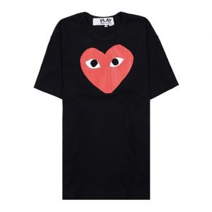 [꼼데가르송] 남성 하트 반팔 티셔츠 AZ T112 051 BLACK