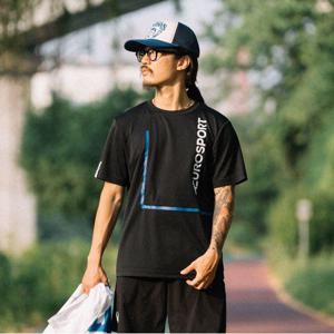 [스파이더] 남성 유로스포츠 블록로고 반팔 티셔츠 SPJMCNRS221MBLK