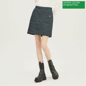 [베네통] 폴라 퀼팅 스커트 BASK58261_DN