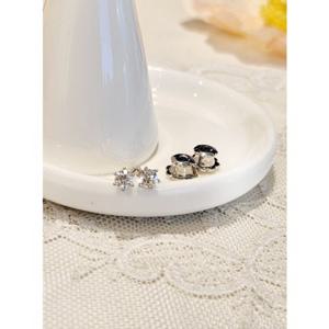 미니골드 플래티넘 나인하트 베이직 6프롱 1부 다이아몬드 귀걸이 EAAS5002D