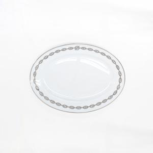 에르메스 타원형 플래티넘 오벌 체인 도자기 접시 플레이트 42CM P004127P