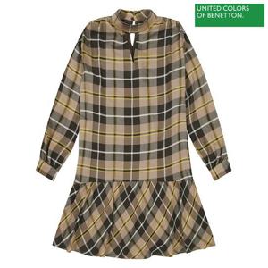 [베네통] Triangular hole check dress 2F_4QPGDV02L_902