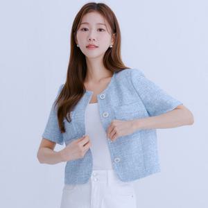 [로엠]칼라리스 트위드 반팔 자켓 (2colors)_RMJKE26R56-KAKAO