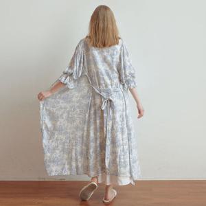 바풀 LL44046-31 여성가운 레이온코튼 나이트 로브 가운