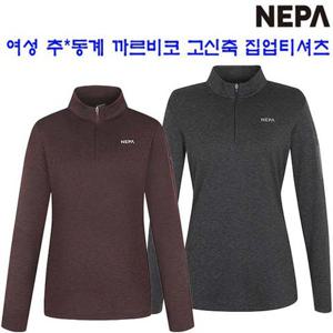 [네파][티셔츠 여성티셔츠](7I65402) 여성 가을겨울 까르비코 멜란지 집업티셔츠