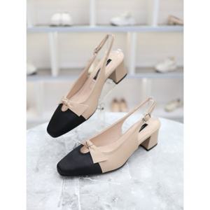 [블리아르]배색토 국내제작 미들힐 슬링백 6cm BLMD500361