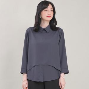 애비뉴투지 엄마옷 이중 쉬폰 카라 봄 가을 블라우스 B08444