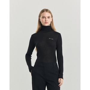 헤지스 여성 24FW BEST하이넥 긴팔 티셔츠 블랙 HSTS4DC91BK